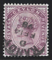 CEYLON 1886 QV 5C SC#131 LILAC POSTMARK KANDY USED STAMP 19EB0028 - Ceylan (...-1947)