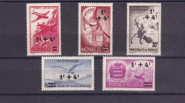 Monaco P.A. Série N°8 à 12, Neufs, Quelques Traces Au Verso - Luchtpost