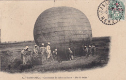 Gonflement Ballon Militaire Casablanca " Dar El Beida " Cachet Type Blanc Air Balloon - Globos