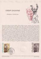 1980 FRANCE Document De La Poste Ossip Zadkine N° 2074 - Documenten Van De Post