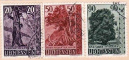 Liechtenstein 1959, Bäume & Sträucher , Nr. 377 - 379, Gestempelt - Usati