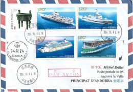 2024.Industry Cargo Ship Warships Planes, Letter China To Andorra, With Arrival Postmarks - Covers & Documents