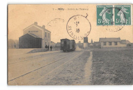 CPA 91 Milly La Gare Train Tramway - Milly La Foret