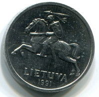 2 CENTAI 1991 LITUANIE LITHUANIA UNC Pièce #W10904.F.A - Litouwen