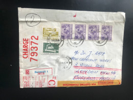 1977 Romania Cover Opened For Custom’s Examination A Charge Label Registered Unusual See - Storia Postale