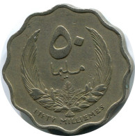 50 MILLIEMES 1965 LIBYE LIBYA Islamique Pièce #AK227.F.A - Libye