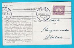 NEDERLAND Maandbericht P. Sluis Zaadhandel 1909 Amsterdam Naar Oterleek - Storia Postale