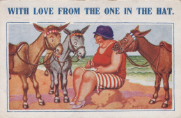 BURRO Animales Vintage Antiguo CPA Tarjeta Postal #PAA318.A - Donkeys