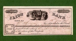 USA Certificate Of Deposit ILION BANK New York 1864 CIVIL WAR ERA - Valuta Della Confederazione (1861-1864)