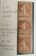 TIMBRE FRANCE TYPE SEMEUSE 235 BANDE DE 3 VARIETES DIFFERENTES INTROUVABLE COTE+ - Unused Stamps