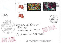 2024: Life Magnified Stamps, Letter USA To Andorra (Principality) With Arrival Postmarks - Lettres & Documents