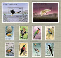 Uganda 1987, Bird, Birds, Set Of 8v + 2x M/S, MNH** - Uilen