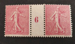 TIMBRE FRANCE TYPE SEMEUSE 129 129b MILLESIME 6 1906 NEUF** COTE +100€ - Unused Stamps