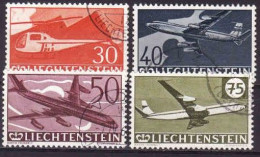 Liechtenstein 1960, Landschaften Mi.Nr. 391 - 394, 30 Jahre Flufpostmarken In Lichtenstein,  Gestempelt - Usati