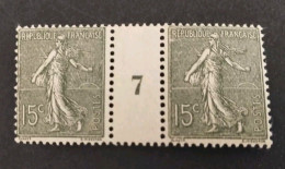 TIMBRE FRANCE TYPE SEMEUSE LIGNEE 130 MILLESIME 7 NEUF** COTE +270€ - Unused Stamps