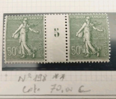 TIMBRE FRANCE TYPE SEMEUSE LIGNEE 198 MILLESIME 5 NEUF** COTE + 70€ RARE - Nuevos