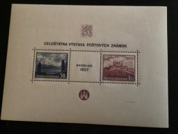 1937 BF 3 ** Exposition Philatélique De Bratislava Monts Tatar Et Mausolée Du Général Stefanik - Blocks & Sheetlets