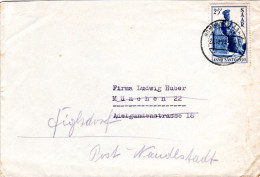 Saar 1950, EF 25 F. Heiliges Jahr Auf Portorichtigem Brief V. Homburg N. München - Storia Postale