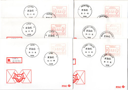 Belgien 1981, 59 F. Automatenmarke, FDCs V. 6 Versch. Orten - Altri & Non Classificati