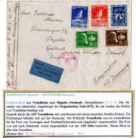 Norwegen 1941, 5 Marken Auf Express Brief M. Trondheim U. Dänemark Zensuren - Storia Postale