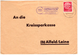 BRD 1958, Landpost Stpl. 20b ERZHAUSEN über Kreiensen Auf Brief M. 20 Pf. - Varietà E Curiosità