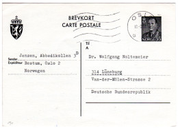 Norwegen P 122, Sauber Gebr. 55 öre Auslands-Ganzsache V. Oslo N. Deutschland - Briefe U. Dokumente