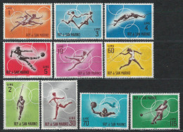 San Marino 1963 Mi 782/91 MNH - 1964 Summer Olympics, Tokyo (I) - Unused Stamps