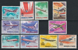 San Marino 1963/1965 Mi 792/800 + 801 + 829 MNH - Modern Aircraft (I+II+II) - Unused Stamps