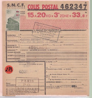 Un Timbre N° 206  Colis Postal  Postaux   Bulletin D 'expédition  Envoi De Bouchon A Soustons ( Landes ) 1943 Pour Paris - Covers & Documents