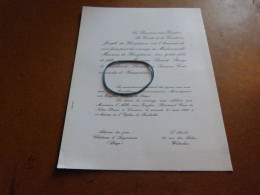 IM23-9 Invitation  Maureen De Hemptinne Benoit  Struye De Swielande  Richelle 1966 - Wedding