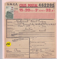 Un Timbre N° 206  Colis Postal  Postaux   Bulletin D 'expédition  De Bouchons   Soustons  1943 Pour Paris - Covers & Documents