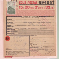 Un Timbre N° 206  Colis Postal  Postaux   Bulletin D 'expédition  De Chaussures   1943 Pour Paris Meyer Dubus - Covers & Documents