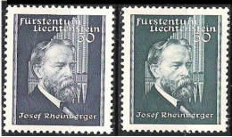 Liechtenstein 1938/39: Josef Rheinberger Zu 140+143 Mi 170 Aus Block 3+172 Yv 152A+154 ** MNH (Zumstein CHF 13.00) - Unused Stamps