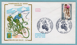 FDC France 1972 - Championnats Du Monde Cyclistes - YT 1724 - 05 Gap - 1970-1979