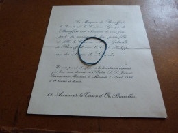 IM23-10 Invitation  Comtesse Marie-Gabrielle De Beauffort Comte Philippe Van Der Stegen De Schriek 1926 - Wedding