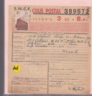 Un Timbre N° 208   3 F   Colis Postal  Postaux   Expéditeur :   Béarn   œufs  Conserves     1943  Destination Paris - Covers & Documents