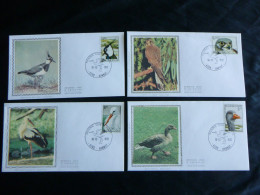 1972 1652 1653 1654 & 1655 FDC's Zijde/soie ( Hannut ) : " Oiseau De La Réserve Naturelle Du Zwin" - 1971-1980