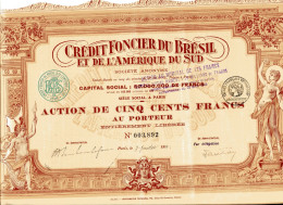 Crédit Foncier Du Brésil Et De L'Amérique Du Sud; Action  (Imprimerie Richard) 1914 - Non Classés