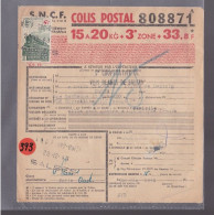 Timbre N° 210   4,7  Vert Foncé Et Rouge  &  N ° 177  1 F Brun  Vin Blanc Rivesaltes Colis Postaux Postal 1943 - Covers & Documents