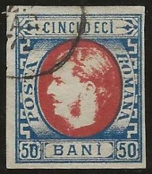 Roumanie    .  Y&T   .   25 (2 Scans)   .    1869  .    O    .    Oblitéré - 1858-1880 Moldavië & Prinsdom
