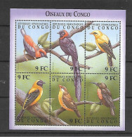 Congo 2000 Birds Of The Congo Sheetlet MNH - Nuovi