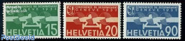 Switzerland 1932 Disarmament Conference Airmail 3v, Unused (hinged), Transport - Aircraft & Aviation - Ongebruikt