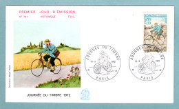 FDC France 1972 - Journée Du Timbre 1972 - Facteur - YT 1710 - Paris - 1970-1979