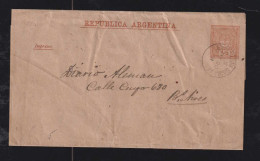 Argentina 1891 Stationery Wrapper EXPEDICION SANTA FE X BIETIVES - Storia Postale