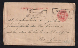 Argentina 1885 Stationery Wrapper OFICINA DE IMPRESOS Postmark + Devuelto Postmark Returned - Storia Postale