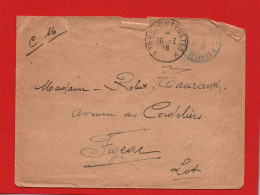 (RECTO / VERSO) ENVELOPPE EN 1918 - CACHET TRESOR ET POSTES LE 16/03/1918 - Briefe U. Dokumente