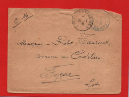 (RECTO / VERSO) ENVELOPPE EN 1918 - CACHET TRESOR ET POSTES LE 16/03/1918 - Storia Postale