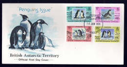 British Antarctic Territory 1972 Penguins First Day Cover Set Of 4 Stamps - FDC