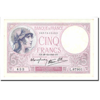 France, 5 Francs, Violet, 1940, 1940-12-26, SPL, Fayette:4.18, KM:83 - 5 F 1917-1940 ''Violet''