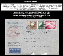 GERMANY DEUTSCHE REICH AIRMAIL OCT 6 1935 COVER Lz-127 (Europe-South America) GRAF ZEPPELIN STUTTGART TO LA PAZ BOLIVIA  - Covers & Documents